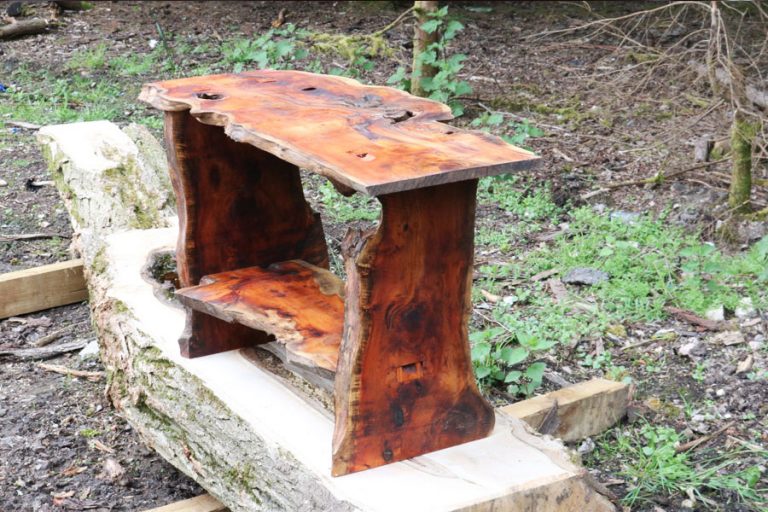 English Yew Side Table Linwood Timber Buy from Linwood Sawmill Dorset